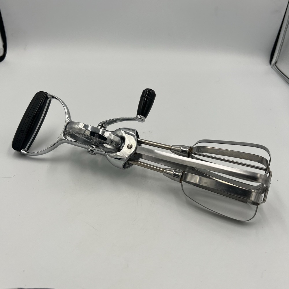 Vintage EKCOโ Best Egg Beater Hand Crank Mixer Stainless Steel Black Handle USA